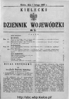 Kielecki Dziennik Wojew&oacute;dzki 1937, nr 2