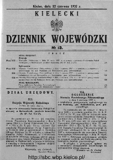 Kielecki Dziennik Wojewódzki 1937, nr 13