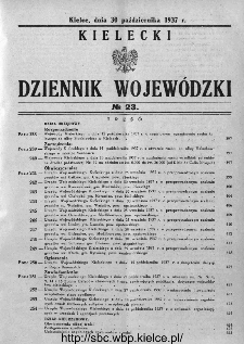 Kielecki Dziennik Wojew&oacute;dzki 1937, nr 23