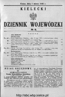 Kielecki Dziennik Wojewódzki 1938, nr 5