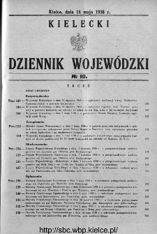 Kielecki Dziennik Wojewódzki 1938, nr 10