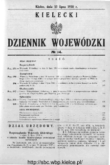 Kielecki Dziennik Wojewódzki 1938, nr 14