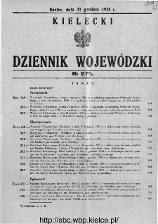Kielecki Dziennik Wojewódzki 1938, nr 27