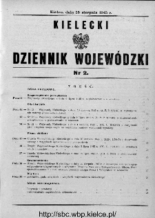 Kielecki Dziennik Wojew&oacute;dzki 1945, nr 2