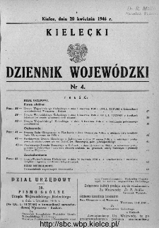 Kielecki Dziennik Wojew&oacute;dzki 1946, nr 4