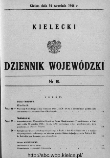 Kielecki Dziennik Wojewódzki 1946, nr 10