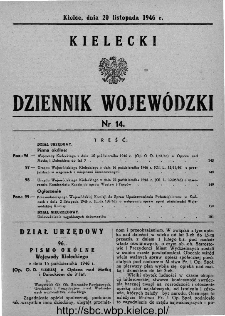 Kielecki Dziennik Wojew&oacute;dzki 1946, nr 14