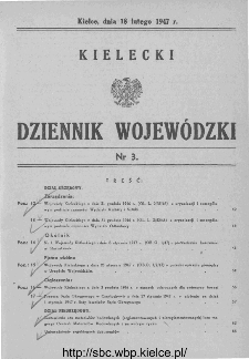 Kielecki Dziennik Wojew&oacute;dzki 1947, nr 3