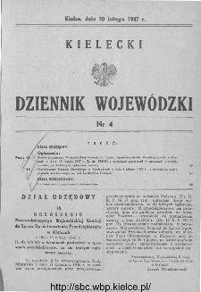 Kielecki Dziennik Wojew&oacute;dzki 1947, nr 4