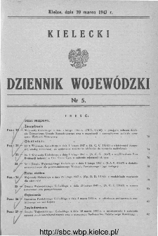 Kielecki Dziennik Wojew&oacute;dzki 1947, nr 5