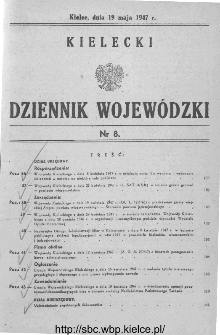 Kielecki Dziennik Wojew&oacute;dzki 1947, nr 8