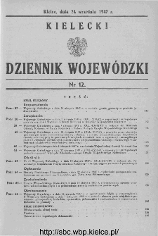 Kielecki Dziennik Wojew&oacute;dzki 1947, nr 12