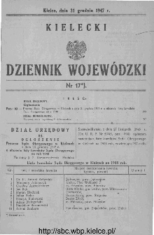 Kielecki Dziennik Wojew&oacute;dzki 1947, nr 17