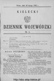 Kielecki Dziennik Wojew&oacute;dzki 1948, nr 2