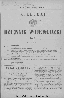 Kielecki Dziennik Wojew&oacute;dzki 1948, nr 5