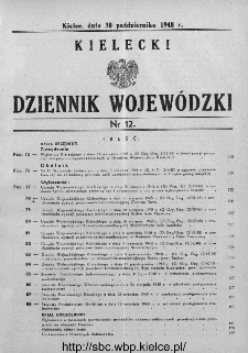 Kielecki Dziennik Wojew&oacute;dzki 1948, nr 12