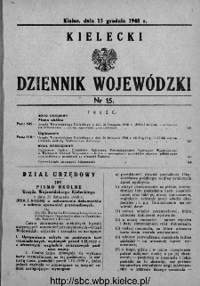 Kielecki Dziennik Wojew&oacute;dzki 1948, nr 15