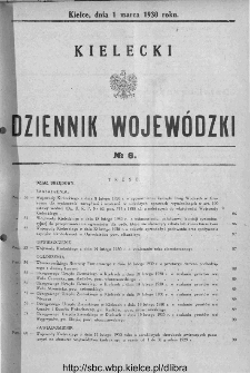 Kielecki Dziennik Wojew&oacute;dzki 1930, nr 6