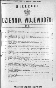 Kielecki Dziennik Wojew&oacute;dzki 1930, nr 9