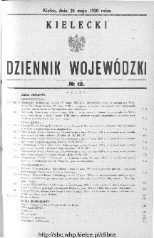 Kielecki Dziennik Wojew&oacute;dzki 1930, nr 12