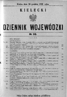 Kielecki Dziennik Wojew&oacute;dzki 1930, nr 30