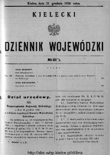 Kielecki Dziennik Wojew&oacute;dzki 1930, nr 31