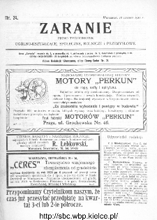 Zaranie : pismo tygodniowe og&oacute;lno-kształcące, społeczne, rolnicze i przemysłowe 1910, nr 24
