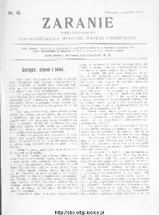 Zaranie : pismo tygodniowe og&oacute;lno-kształcące, społeczne, rolnicze i przemysłowe 1910, nr 48