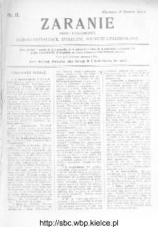 Zaranie : pismo tygodniowe og&oacute;lno-kształcące, społeczne, rolnicze i przemysłowe 1912, nr 16