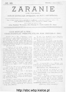 Zaranie : pismo tygodniowe og&oacute;lno-kształcące, społeczne, rolnicze i przemysłowe 1913, nr 49