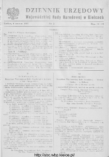 Dziennik Urzędowy Wojew&oacute;dzkiej Rady Narodowej w Kielcach 1951, nr 2