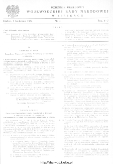 Dziennik Urzędowy Wojewódzkiej Rady Narodowej w Kielcach 1954, nr 4