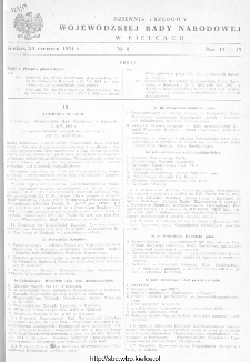 Dziennik Urzędowy Wojewódzkiej Rady Narodowej w Kielcach 1954, nr 8