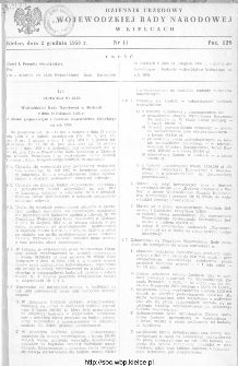 Dziennik Urzędowy Wojew&oacute;dzkiej Rady Narodowej w Kielcach 1958, nr 11