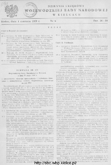 Dziennik Urzędowy Wojew&oacute;dzkiej Rady Narodowej w Kielcach 1959, nr 6