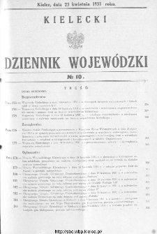 Kielecki Dziennik Wojewódzki 1931, nr 10