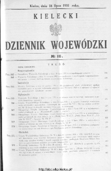 Kielecki Dziennik Wojewódzki 1931, nr 16