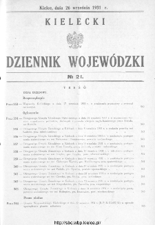 Kielecki Dziennik Wojewódzki 1931, nr 21
