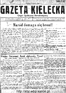 Gazeta Kielecka, 1945, R.1, nr 1