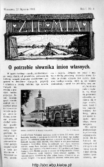 Ziemia : tygodnik krajoznawczy ilustrowany 1910, nr 4