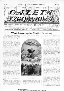 Gazeta Tygodniowa. Poświęcona sprawom religijnym, oświatowym i społecznym,1930, R.1, nr 22