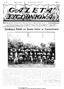 Gazeta Tygodniowa. Poświęcona sprawom religijnym, oświatowym i społecznym,1934, R.4, nr 39