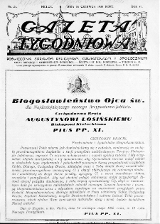 Gazeta Tygodniowa. Poświęcona sprawom religijnym, oświatowym i społecznym,1935, R.5, nr 24