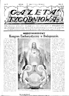 Gazeta Tygodniowa. Poświęcona sprawom religijnym, oświatowym i społecznym,1938, R.9, nr 22