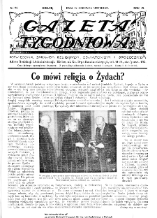Gazeta Tygodniowa. Poświęcona sprawom religijnym, oświatowym i społecznym,1938, R.9, nr 24