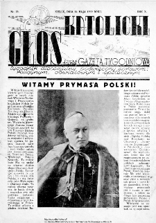 Głos Katolicki dawniej Gazeta Tygodniowa poświęcony sprawom religijnym, oświatowym i społecznym 1939, nr 20