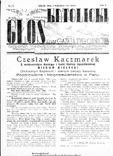 Głos Katolicki dawniej Gazeta Tygodniowa poświęcony sprawom religijnym, oświatowym i społecznym 1939, nr 36
