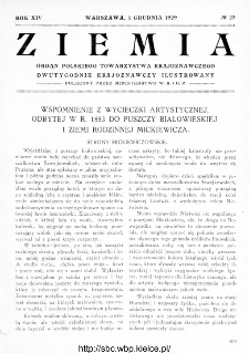 Ziemia : dwutygodnik krajoznawczy ilustrowany 1929, R.XIV, nr 23