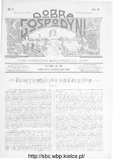Dobra Gospodyni : pismo ilustrowane dla kobiet 1904, R.IV, nr 17