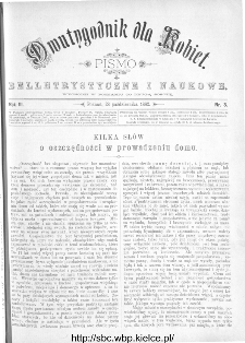 Dwutygodnik dla Kobiet : pismo beletrystyczne i naukowe, R.3, 1882, nr 3